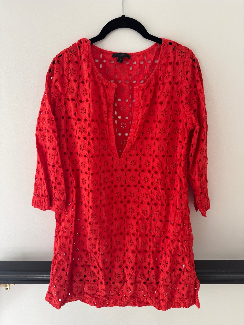 J. CREW EYELET BEACH COVERUP TUNIC TOP